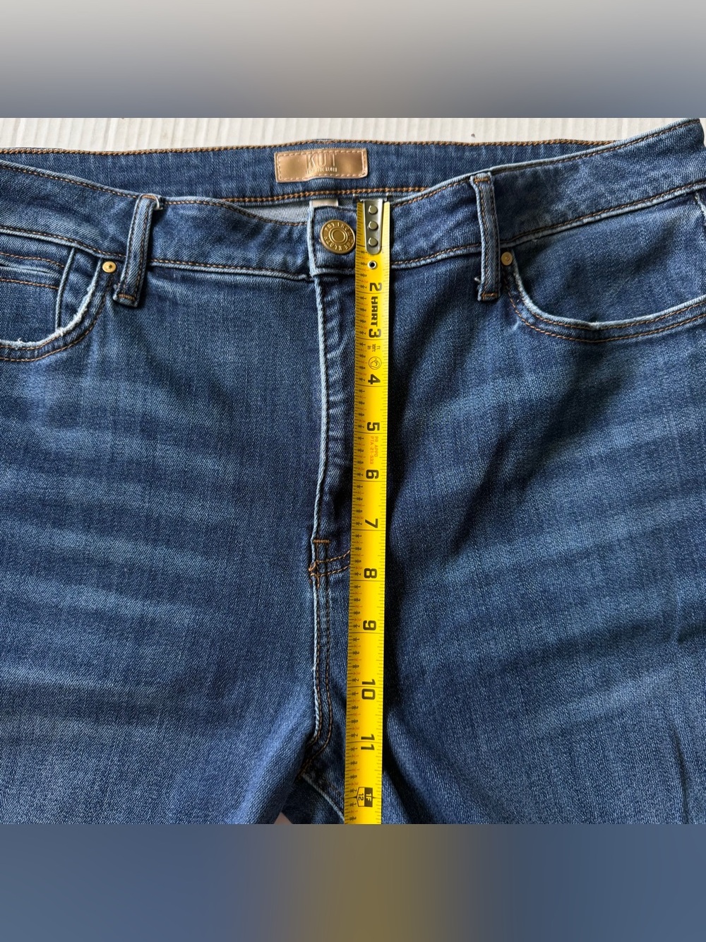 KUT‎ From The Kloth Stella Fab Ab Flare Jean High Rise Distressed Raw Hem Sz 14 - Picture 7 of 10